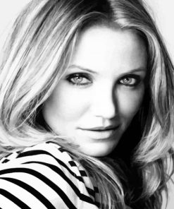 Black And White Cameron Diaz paint by numbers