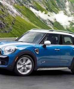 Blue Mini Cooper paint by number