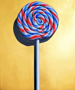 Blue Red Lollipop paint by number
