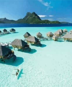 Bora Bora Huts paint by number