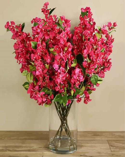Bougainvillea Vase paint by number