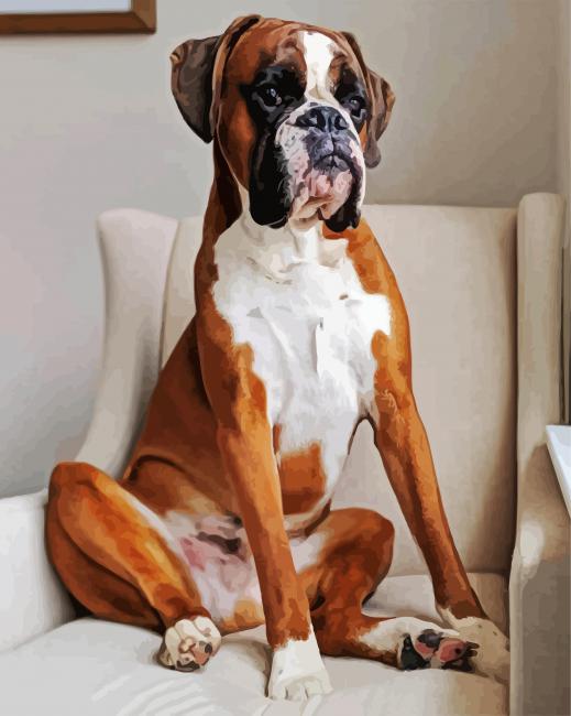 Boxer Dog paint by number