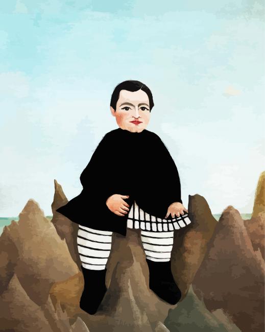 Boy On The Rocks Henri Rousseau paint by numbers