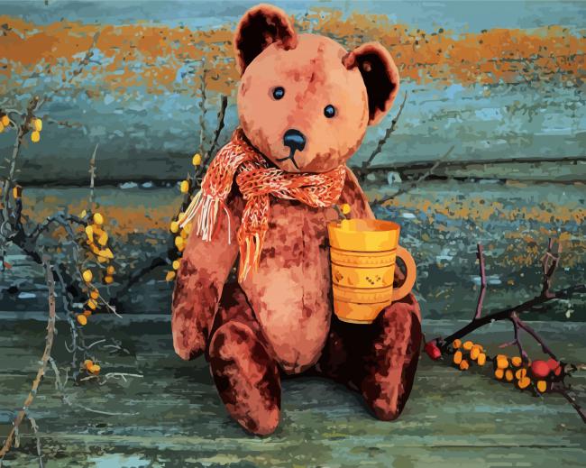 Brown Teddy Bear paint by number