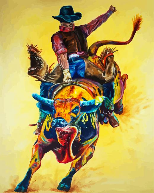 Bull Rider Art paint by numbers