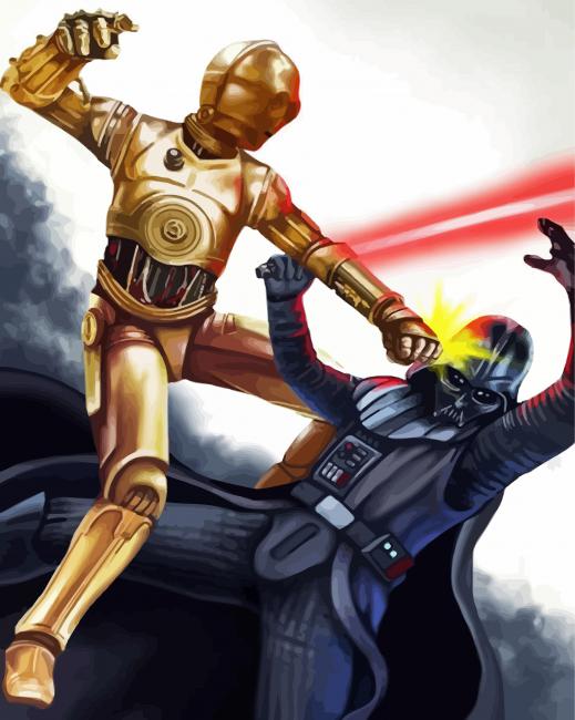 C3po And Darth Vader paint by number