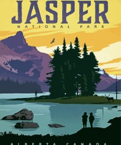 Canada Jasper Park Poster paint by number