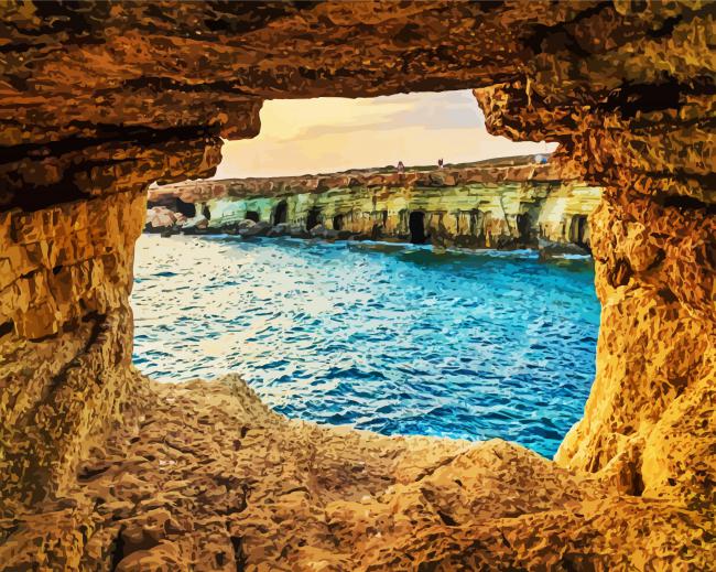 Cape Greco SeaCave paint by number