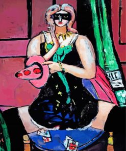 Carnival Mask Green Violet And Pink By Beckmann paint by number