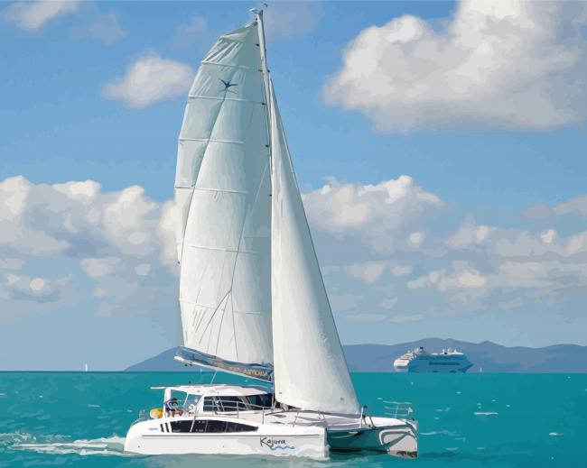 Catamaran Yacht paint by numbers