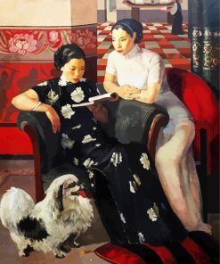 Chinese Woman Reading paint by number