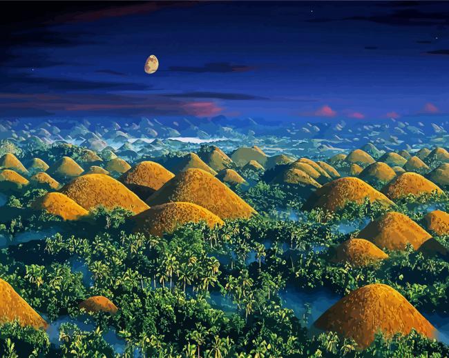 Chocolate Hills Bohol paint by numbers