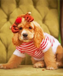 Christmas Cocker Spaniel paint by numbers