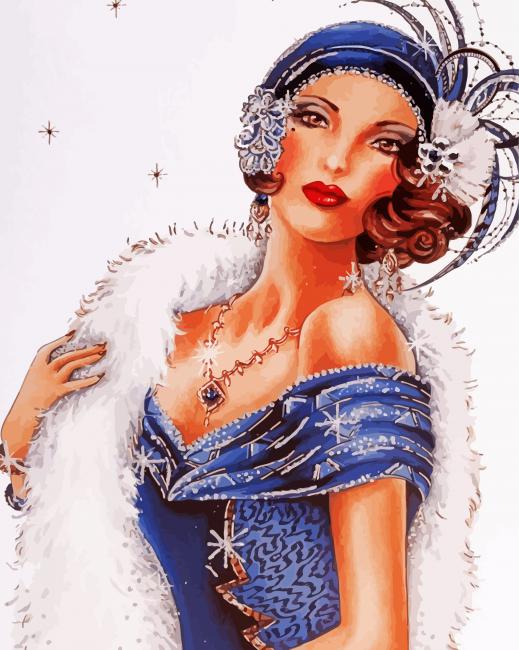 Classy Deco Lady Art paint by numbers