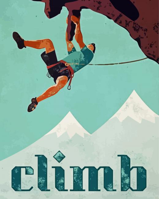 Climber Girl Poster paint by numbers