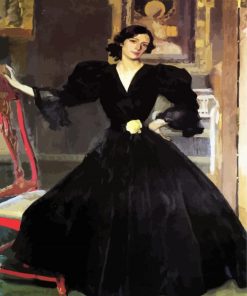 Clotilde In Black Dress Sorolla Art paint by number