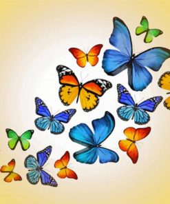 Colored Butterflies paint by numbers