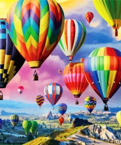 Colorful Airballons Up paint by numbers