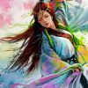 Colorful Chinese Woman Art paint by number