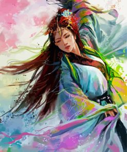Colorful Chinese Woman Art paint by number