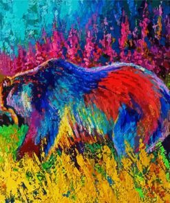 Colorful Grizzly Bear paint by number
