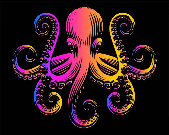 Colroful Octopus Art paint by numbers