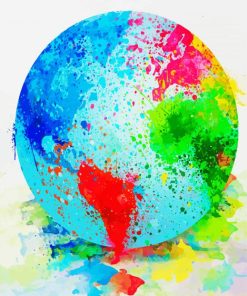 Colorful Globe paint by number