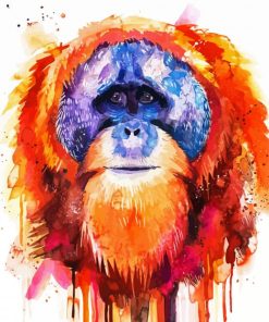 Colroful Orangutan Art paint by numbers