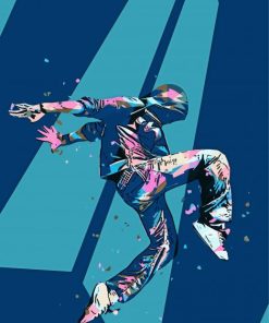 Colroful Hip Hop Dancer paint by number