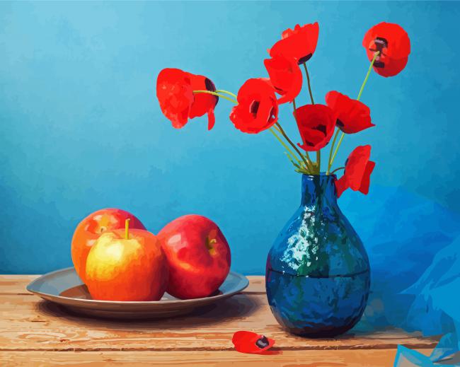 Coquelicot Poppies Vase paint by number