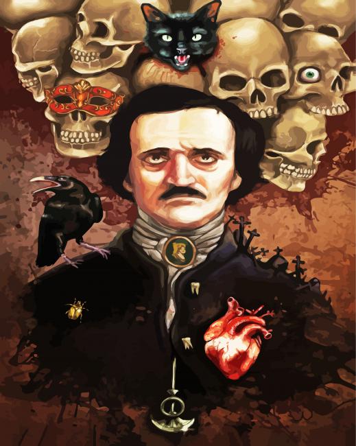 Creepy Allan Poe paint by numbers