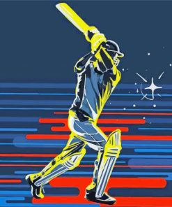 Cricket Player Art paint by numbers