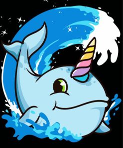 Cute Narwhal paint by numbers