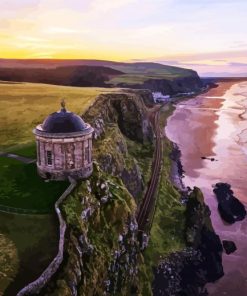 Derry Mussenden Temple Seascape paint by numbers