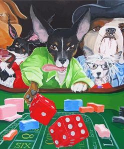 Dogs Playing Craps paint by numbers
