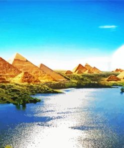 Egypt Pyramids Nile River paint by numbers