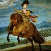 Equestrian Portrait Of Prince Balthasar Charles Velazquez paint by number