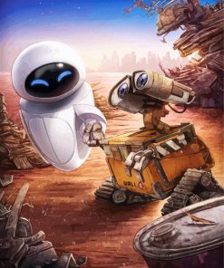 Eve And Wall E Robots paint by number