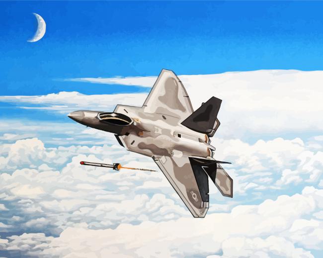 F22 Raptor Aircraft paint by numbers