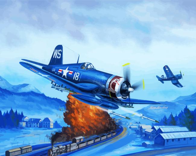 F4U Corsair Fighter paint by numbers