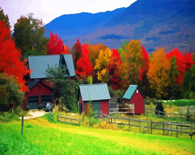 Fall In Vermont paint by number
