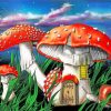 Fantasy Toadstools House paint by numbers