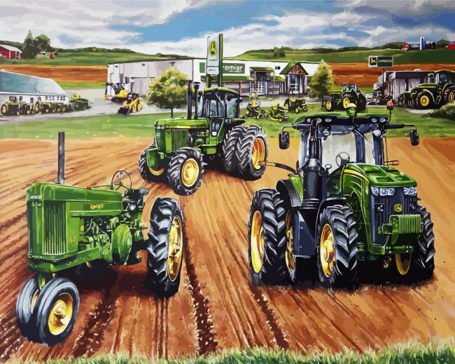 Farm Tractors paint by number