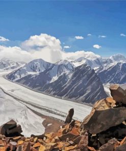 Fedchenko Glacier Tajikistan paint by numbers