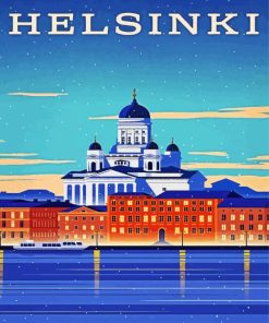 Finland Helsenki Poster paint by number