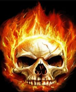 Fire Skull Head paint by number