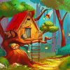 Forest Tree House paint by numbers
