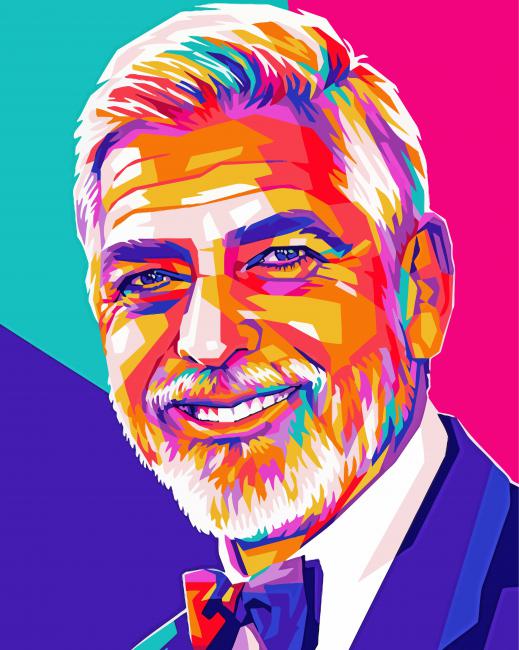 George Clooney Pop Art paint by numbers