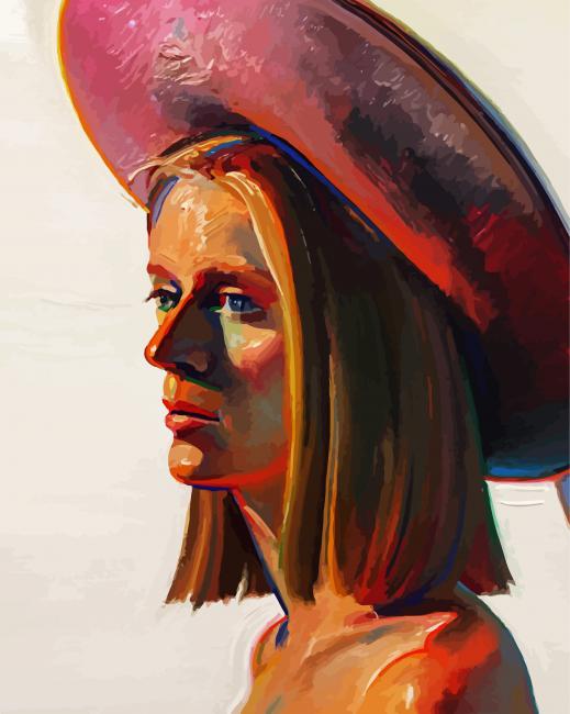 Girl With Pink Hat By Thiebaud paint by number