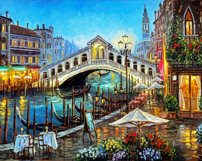 Grand Canal Bistro paint by number